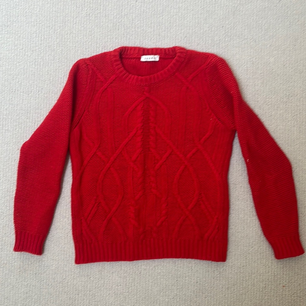 Sandro red wool sweater, size small. Made in Italy.